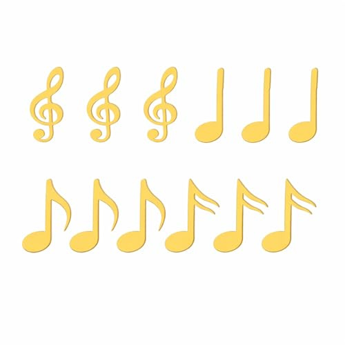 Acrylic Musical Notes Cake Toppers – Set of 12 Music Note Decorations for Birthday, Party & Celebration Cakes (Black Mirror Acryl)