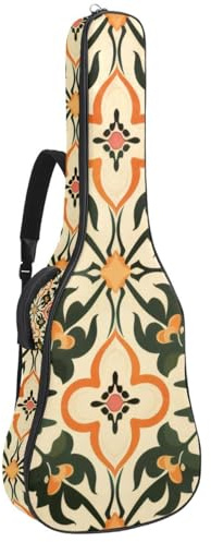 Gitarrentasche in voller Größe, wasserdichte Gitarren-Abdeckung, Tragetasche für akustische klassische E-Gitarren, nahtloses Korallen-Seestern, Conch, Ozean-Muster, Mehrfarbig 04, 42.9x16.9x4.7 in,