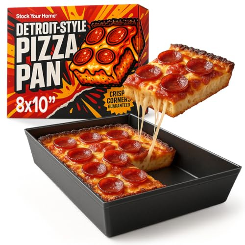 Stock Your Home Pizzablech im Detroit-Stil, 20,3 x 25,4 cm, antihaftbeschichtet, tiefe Aluminiumpfanne für Focaccia, sizilianisches Brot, Brownies und Pizza im Chicago-Stil