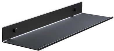 Wandregal Schwarz Ohne Bohren Schweberegal Küchenregal Regal für Dusche | Badregal | Metall Wandboard | Wasserdicht & Rostfrei | für Küche Badezimmer Wohnzimmer Schlafzimmer Büro