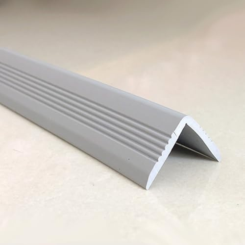 SelfAdhesive SlipResistant Rubber Stair Nosing10m Gray Trim for Flooring Edge Protection 40x40mm Ideal for Laminate and Tile Floors Safety Solution