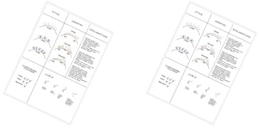 Juego de 2 cuadernos de ejercicios de extensión de pestañas, tabla de entrenamiento de pestañas, color blanco