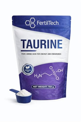 Taurine en Poudre 750 g – 300 Portions (10 Mois) – Format Longue Durée – Pureté ≥ 99,8% – Haute Qualité – Sans Additifs – Sans Arôme – Vegan – Sans OGM – Conditionnée en France