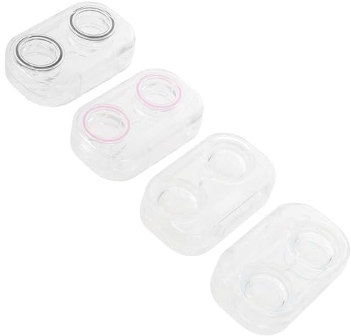 GETAJGHSD Aufbewahrungsbox für Kontaktlinsen 4 Stück Packung Transparent mit Dichtung für Monatslinsen und Tageslinsen Unterwegs Zufälliger Stil