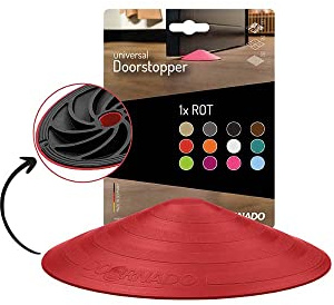 Doornado Starker Gummi Türstopper - Türhalter ohne Bohren - Für alle Arten von Türen und Böden - 118x25mm – Designpreis - Rot