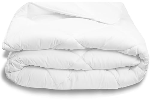 ZOLLNER 4er Set Ganzjahresdecke in 135x200 cm - hautfreundliche und atmungsaktive Tagesdecke - mit Rautensteppung - Füllung aus Polyester - waschbar bis 95°C - Hotelqualität - Oeko Tex® Zertifiziert