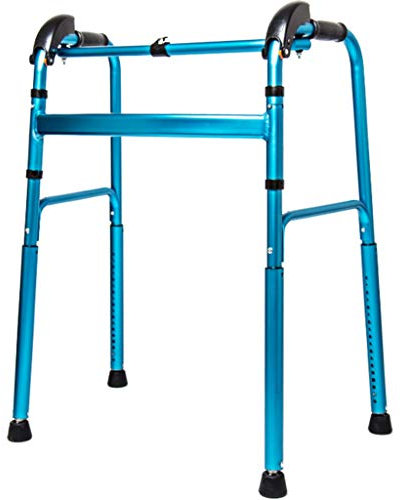 YHRJ Gehrahmen Gehgestell Gehen Sie Treppen hoch und runter,Innenrahmen für Gehhilfen,Höhenverstellbarer Toilettenläufer,Kann 100 kg tragen (Color : Blue, Size : 58 * 45 * 76-96cm)