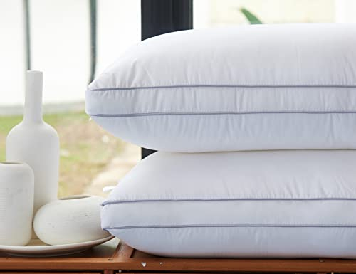 Amolavet Hotel Kissen 80x80 2er Set Kopfkissen 80x80 Pillows for Sleeping Nackenkissen Kopfkissen Füll Down Alternative Mikrofaser Nackenstützkissen Bauchschläferkissen Rückenschläferkissen