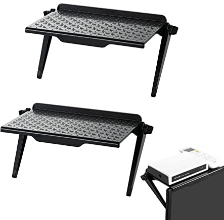 Vulevirtue TV Top-Regal,Monitor Regal,Screen Top Shelf,Einstellbares und Faltbares,für Flachbildfernseher,Computer TV-Box, Router, Receiver,Antenne Soundbar (2 Stück)