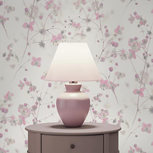 Lenni M1-No.3574 Papier peint intissé Motif fleurs Rose/blanc