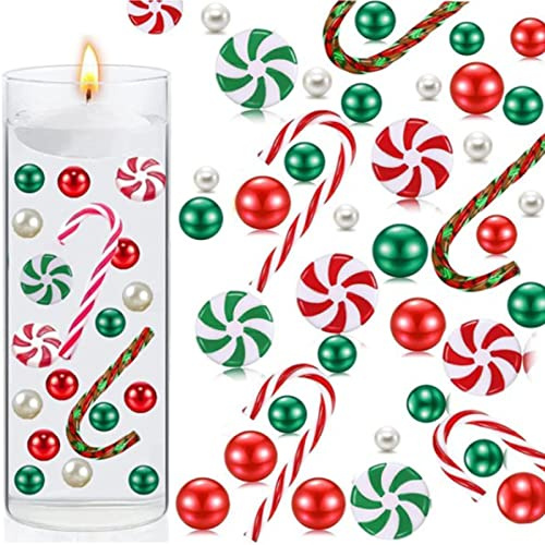 GIMOCOOL 6054 Stück Weihnachten Wasserperlen für Vasen Füller, Durchsichtige Wasserperlen, Weihnachts vasen füller Floating Pearls, Schwebende Weihnachtsperlen für Tafelaufsätze (ohne Kerzen/Vase)
