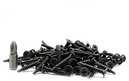 DOJA Barcelona | Autotaladrante Phillips con Punta PH2 | Cabeza Plana | 4,2 x 14 | Pack 100 | Zincado | Negro | Tornillo Roscachapa Autotaladrante para Metal, Madera, Panel Pladur, Plástico y Acero