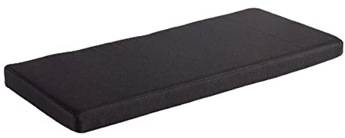 AFEBOO Bankauflage 2/3 Sitzer für drinnen und draußen, weich und waschbar, rutschfest, Gartenbank, Hollywoodschaukel, Terrasse, Küche, Schaukelbank, personalisierbar, Schwarz, 50 x 25 x 5 cm