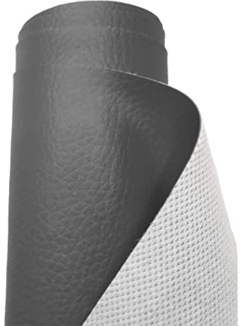 A-Express Premium Gekörnt Wasserdicht Kunstleder Gekörnt Lederimitat Texturiert Lederstoff Meterware - 200cm x 140cm (Dunkelgrau)