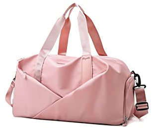 CORIOS Herren Sporttasche Damen Reisetaschen Duffle Bag Groß Weekender Übernachtung Tasche Oxford Kabinenreisetasche Trainingstasche Fitnesstasche Handgepäck Schwimmtasche mit Schuhfach Rosa
