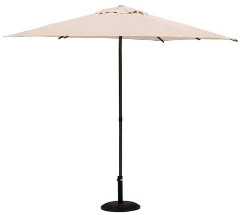 Hespéride - Parasol Droit Rond Soya Blé - D2,7m - Haute Protection UV, Toile Amovible Déperlante et Orientable - Structure en Acier Traité Antirouille