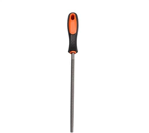 XiBany 8-Zoll-Holzraspelfeilen, 1 Stück grobzahnige Holzbearbeitungsfeilen, runde, flache, halbrunde Feile (Color : Metallic, Size : Round File)