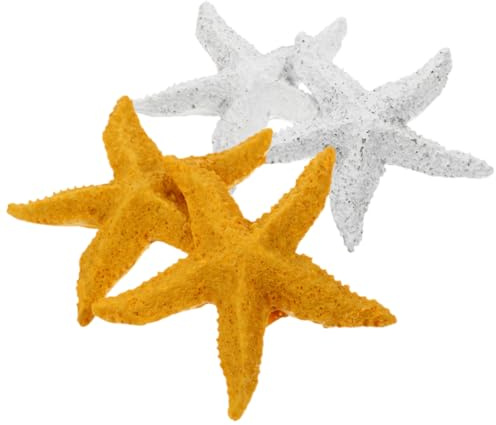 ABOOFAN 4 Pièces Accessoires Déco Étoile De Mer Décor Détoiles De De Plage Coquillages pour Lartisanat Statues Détoiles De Nautiques Étoiles De Méditerranéennes Résine Naturel Coquille