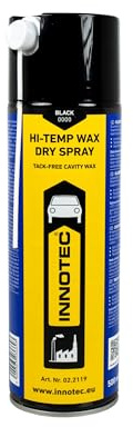 Innotec Hi-Temp Wax Spray per sottoscocca e cavità, colore nero, conservazione Next Level per automotive e industriali, non si attacca a sporco e polvere, bomboletta spray da 500 ml