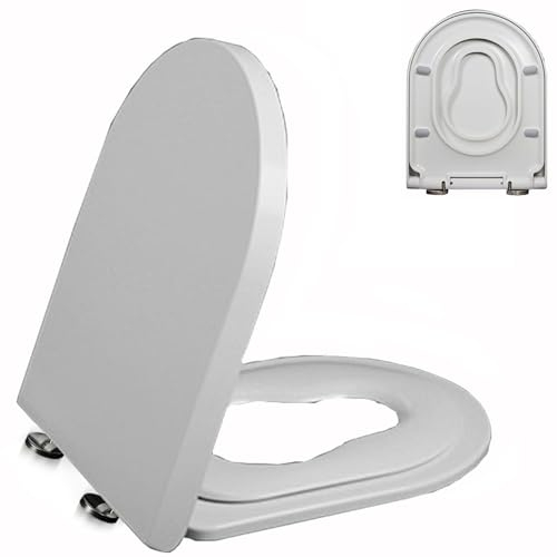 MMUNNA WC Sitz aus Harnstoff-Formaldehyd Mit Absenkautomatik,Family Toilettendeckel Mit Magnetischer Kindersitz,Klodeckel mit Quick-Release Funktion,Löst sich nie klobrille,U Form Toilettensitz