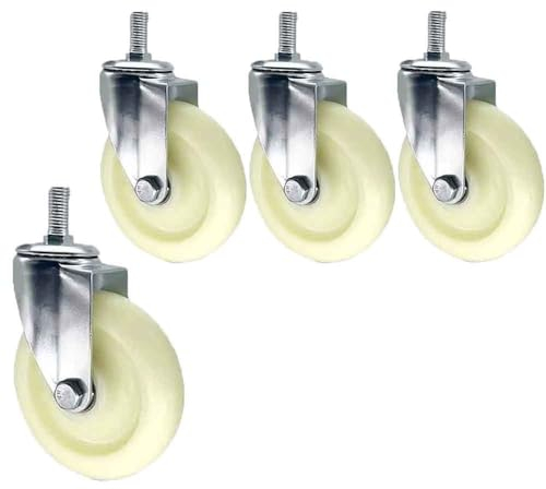 ZYBOWAYL 360° Drehbar Lenkrollen mit Bremse Industrielle Transportrollen aus Nylon Schwerlast Möbelrollen M20*60mm Gewinde for Geräte & Ausrüstung (Color : Swivel, Size : 125mm)
