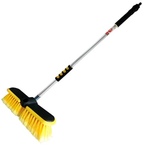 Acan Tradineur - Cepillo para Lavar el Coche con Entrada de Agua, no Raya, Limpieza de carrocería, Llantas, plástico y Aluminio Resistente - 25,4 x 5,5 x 90 cm