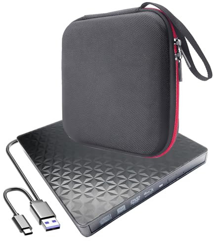 Meigpai Portable External 4K Ultra HD 3D Blu-ray Movies Player Optical Drive, for Asus VivoBook S 15 Pro 16X 14X 15X 17X S15 S14 S16 F512 Laptop, USB-C BD-RE DL BDXL 128GB DVD Recorder +Storage Bag