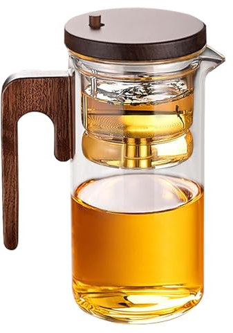 Yhsioaklo Botella de té con infusor, botella de agua con infusor de té | Botella de agua para té con vaso e infusor de té con asa ergonómica | Taza de viaje con infusor