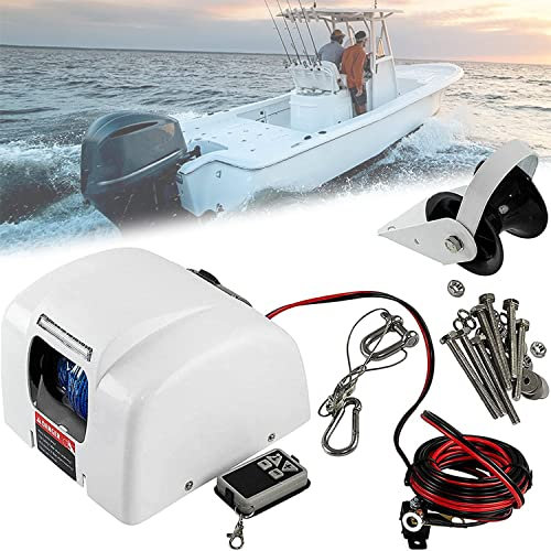 Verricello elettrico Verricello per barca 12V Portata massima dell'ancora:45 libbre Verricello per ancora con telecomando Verricello per ancora Verricello per barca di mare Verricello per acqua salata
