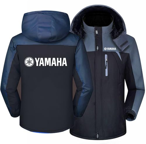 Giacca Invernale Uomo Con Zip Intera Per YAMA-ha, Giacca Da Sci Con Cappuccio Staccabile Giacca Da Neve In Pile Giacca A Vento Cappotto Da Esterno Antivento Per Escursionismo Camminata,Black-3XL