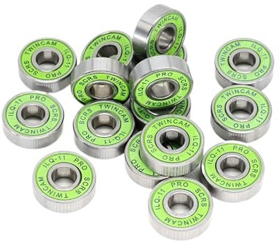 Generisch 8 Stücke 608 RS Lager ILQ-11 8x22x7 Grün Longboard Geschwindigkeit Inline Skate Radlager Skate Roller Glatte Skate Roller Lager(8Pcs ILQ-11 Green)