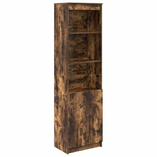 vidaXL Aparador Alto Roble Ahumado 50x35x180 cm Madera de ingeniería