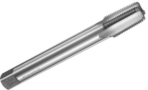 sourcing map Taraud fileté à cannelure droite, NPT 1/2-14, outil de taraudage, taraud à filetage fileté, tarauds pour fraiseuse, acier rapide 6542 (HSS), 160 mm de long