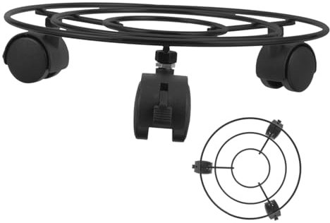 Happyyami Portavasi da Esterno in Ferro Nero con Ruote Piroettanti e Bloccabili, Carrello Mobile per Piante e Vasi Grandi per Giardinaggio e Balcone