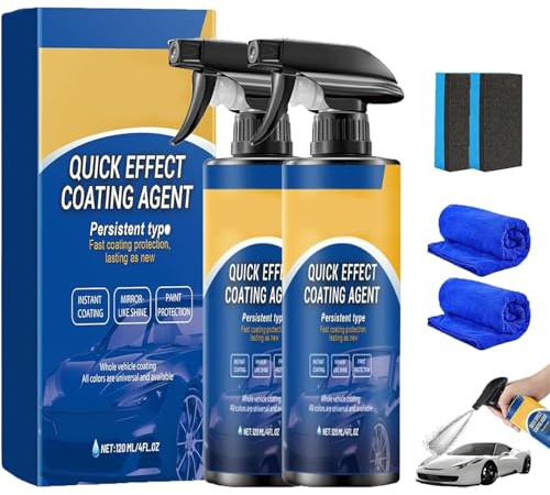 Agente di rivestimento rapido per auto,Spray avanzato ad azione rapida per auto,Spray multifunzionale per il rinnovo del rivestimento (2 pz)