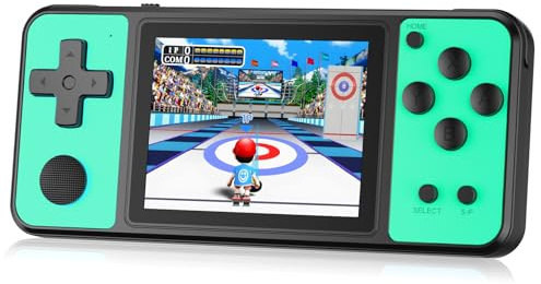 Aojiao 32 Bit Handheld Spielkonsolen für Kinder Eingebaute 139 Retro-Videospiele, 3,0 IPS-Bildschirm Wiederaufladbares tragbares Spielsystem, Reisespielzeug für Jungen Mädchen 4-13 (Grün)
