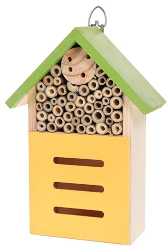 INOOMP Holzhaus für Insekten Dekoratives Bienenhaus für Garten Marienkäferhütte aus Hochwertigem Holz