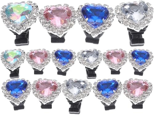 Mipcase 15 Pièces de Boucles de Chaussures en Verre à Facettes, Clips Décoratifs en Alliage D'aluminium, Faciles à Retirer, pour Mariages et Fêtes Couleur Aléatoire