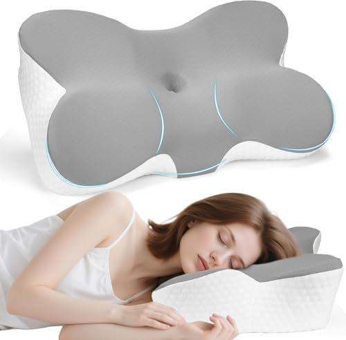 GOXIFACA Ergonomic Memory Foam Pillow for Neck & Shoulder Pain Re