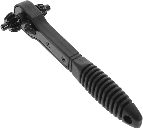 HEALLILY 2 in 1 Drill Chuck Ratchet Wrench with Ergonomic Handle, Steel Construction for Sturdy Use, Black Multi-Purpose Chuck Key Wrench Suitable for Pillar Drill and Repairing Tasks