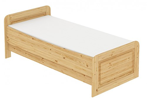 Erst-Holz®Seniorenbett extra hoch 90x200 Einzelbett mit Rollrost + Matratze Massivholz Kiefer Bett 60.42-09 M