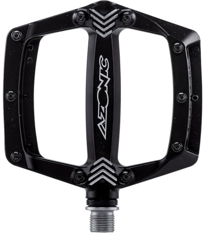 AZONIC | Pedali per bici | MTB Downhill Freeride Mountainbike BMX | Alluminio pressofuso lavorato CNC, boccole DU durevoli e doppi cuscinetti sigillati | Pedale Americana | Nero opaco