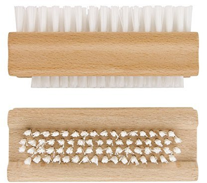 2 X Double Sided Wooden Nail Brush