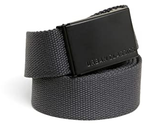 Urban Classics Canvas Belt, Charcoal/Black, One Size