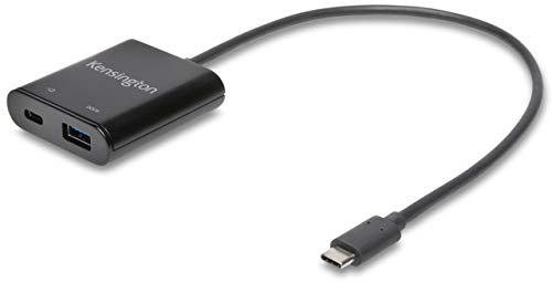 Kensington Adaptador PD1000 USB-C, Compatibiliza tu Replicador USB-A DisplayLink con Portátil USB-C, hasta 95W de energía, Cable Compacto 0.3m - K39100WW