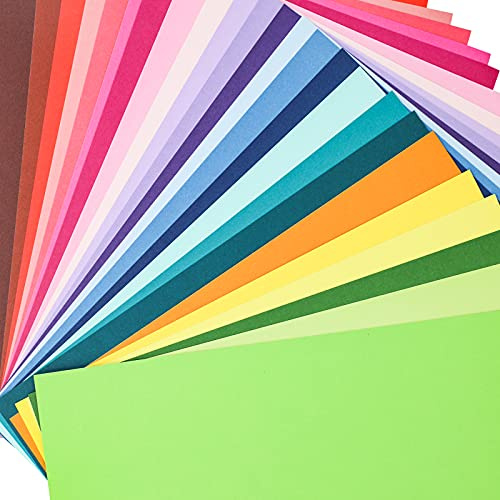 Spektrumfärgat papper 120 gsm och 250 gsm. Dubbelsidigt tryckt dekorativt papper 96 ark, samling färgglada kartonger för gör-det-själv-hantverk, scrapbook bakgrundslager för hantverkare, barnhantverk