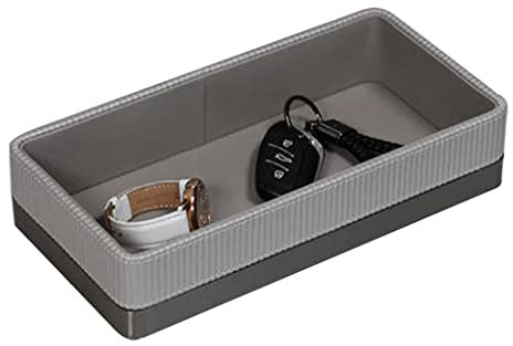 PEONTR Taschenleerer Leder – Mehrzweck-PU-Ledertablett Für Couchtisch, Schlafzimmer, Wohnzimmer, Schreibtisch, Bar Und Moderne Wohnkultur(Color:dunkelgrau)