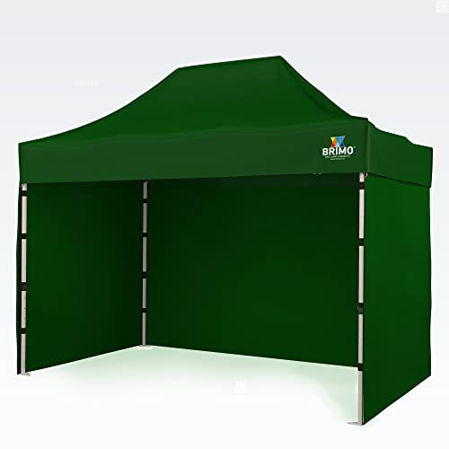 BRIMO Partyzelt pavillons 100% Wasserdicht mit 3 Seitenteilen - 5 Jahre Garantie (2x3 m, Grün)