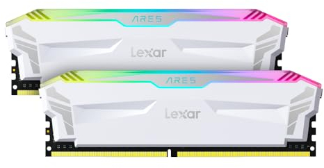 Lexar 16GB (2x8GB) ARES RGB DDR4 RAM 4000MT/s CL18 1.4V Desktop Memory, White (LD4EU008G-R4000GDWA)
