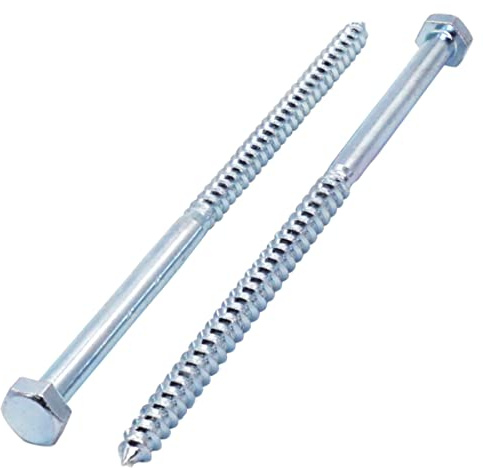 SKIR'CO (35 piezas) Tornillos de madera DIN 571 de acero galvanizado con cabeza hexagonal M8 x 150 mm, tornillos de coach, tornillos hexagonales, tornillos de retardo